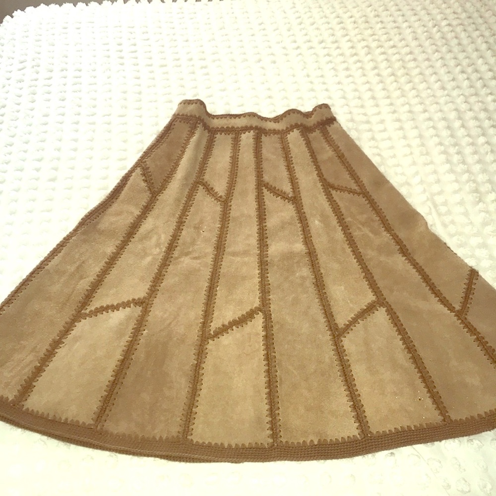 Vintage Leather Crochet Skirt